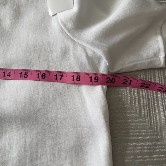 Joseph Ribkoff White Satin-Shine Blouse with Ruched Sleeves - Picture 5 of 9